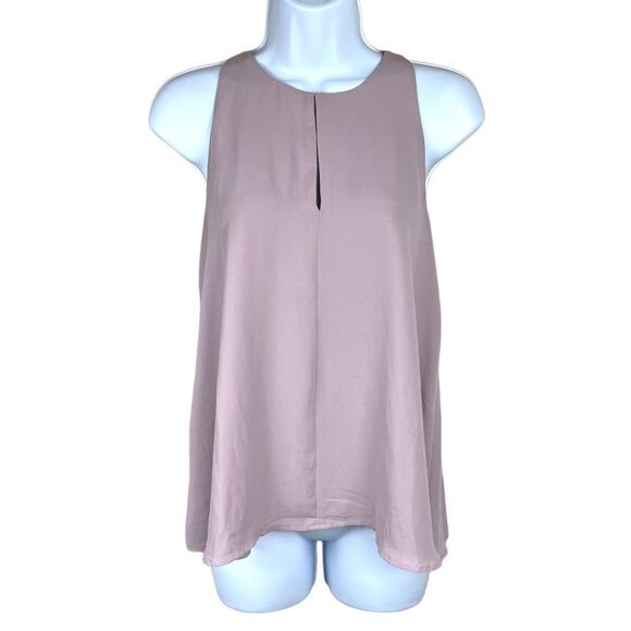 LOFT Blouse Mauve Pink Split V-Neck Sleeveless Racerback Women's XS Tank Top - Picture 1 of 7